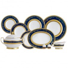Фарфор Royal Gold - Набір для Вечері на 12 Персон Кобальт (43 предмети) 