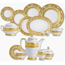 Фарфор Imperial Gold - Столовий сервіз на 6 Персон Кремовий (40 предметів) 
