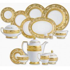 Фарфор Imperial Gold - Столовий сервіз на 6 Персон Кремовий (40 предметів)