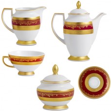 Фарфор Royal Gold - Кавовий Набір 6 Персон Бордо (15 предметів) 