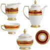 Фарфор Royal Gold - Кавовий Набір 6 Персон Бордо (15 предметів)