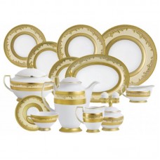 Фарфор Royal Gold - Столовий сервіз на 12 Персон Кремовий (70 предметів)