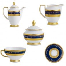 Фарфор Royal Gold - Кавовий Набір (12 Персон) Кобальт (27 предметів) 