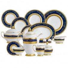 Фарфор Royal Gold - Столовий сервіз на 12 Персон Кобальт ( 70 предметів) 