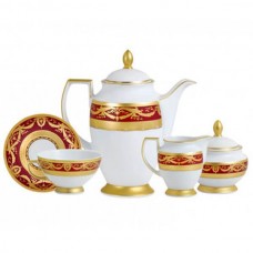 Фарфор Imperial Gold - Кавовий Набір 6 Персон Бордо (15 предметів) 