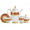 Фарфор Imperial Gold - Кавовий Набір 6 Персон Бордо (15 предметів)