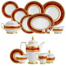 Фарфор Royal Gold - Набір для Вечері 12 Персон Бордо (43 предметів)