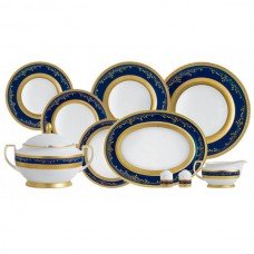 Фарфор Royal Gold - Набір для Вечері (6 Персон) Кобальт (25 предметів) 